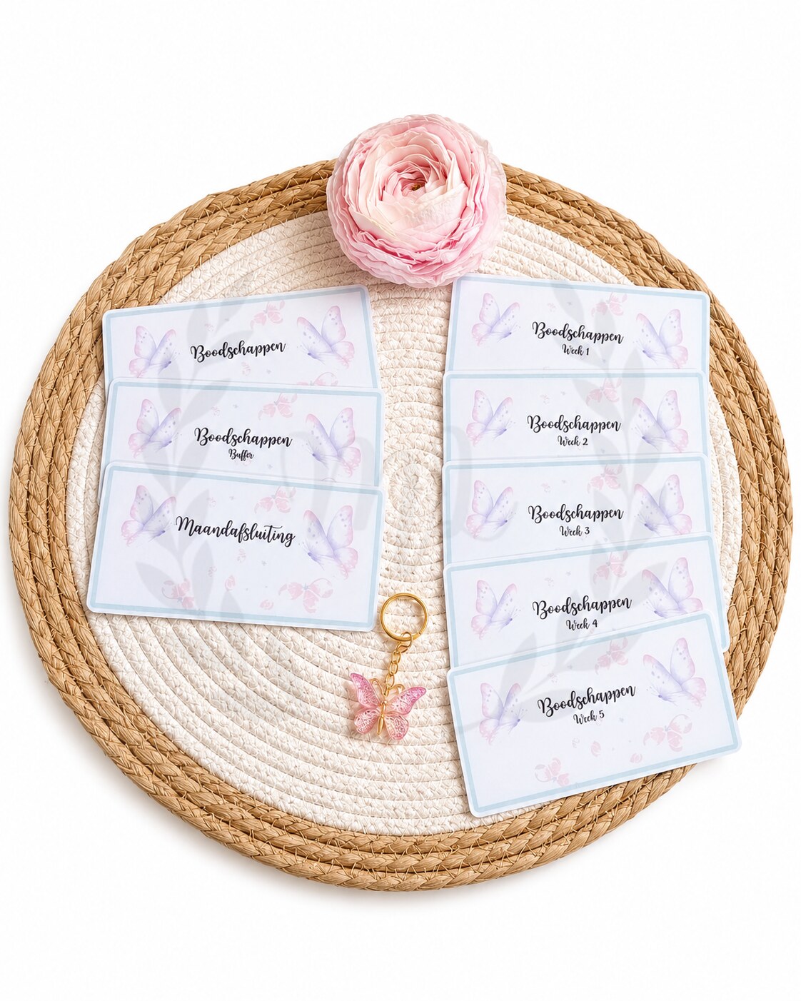 Luxe 8-delige vlinder boodschappen set